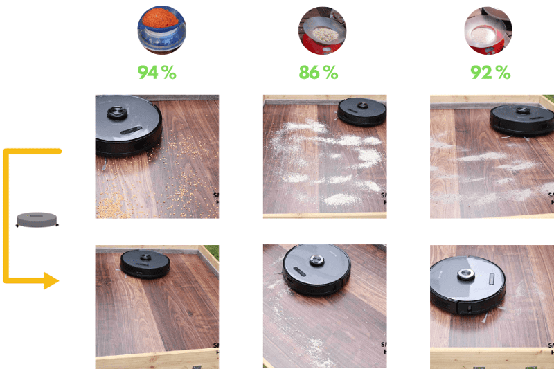 test nettoyage aspirateur robot m8 pro sol dur